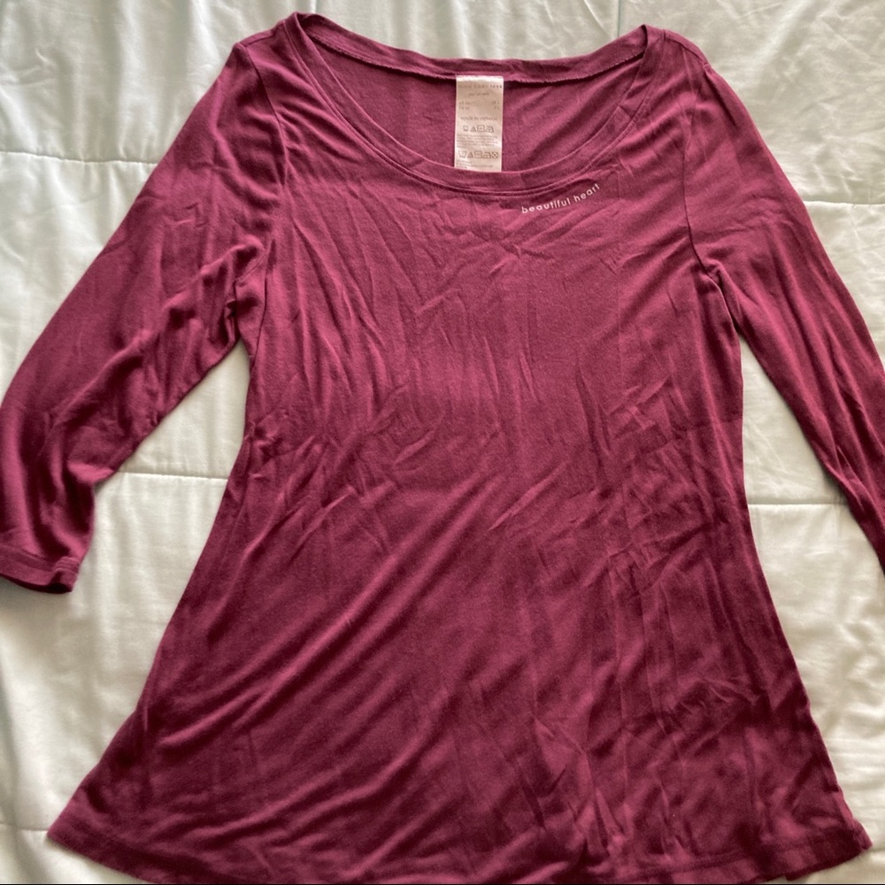Maroon womens long sleeve